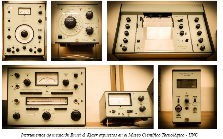 Instrumentos de medición Bruel & Kjaer expuestos en el Museo Científico Tecnológico - UNC