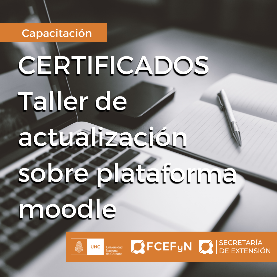 Certificados Taller de Actualización sobre plataforma moodle