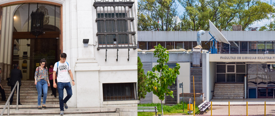 Frentes de ambas sedes de la facultad